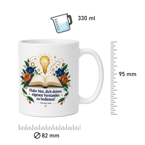 Tasse mit Spruch über Verstand