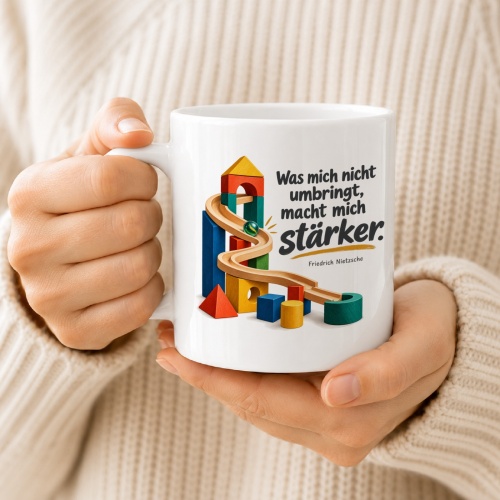 Tasse mit Spruch über Stärke