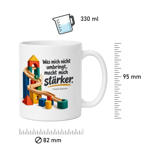 Tasse mit Spruch über Stärke