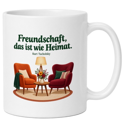 Tasse mit Spruch über Freundschaft
