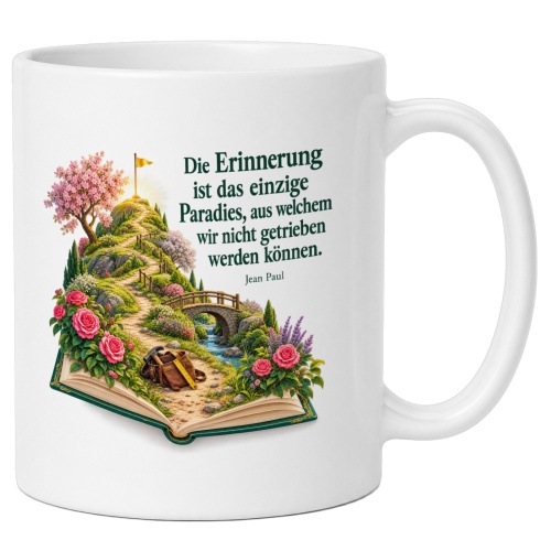 Tasse mit Spruch über Erinnerung