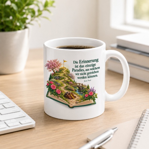 Tasse mit Spruch über Erinnerung