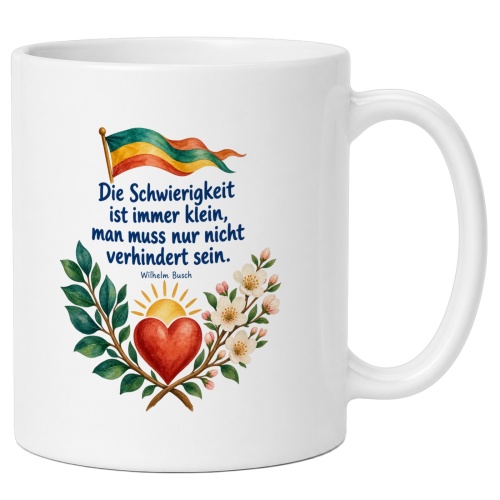 Tasse mit Spruch über Mut