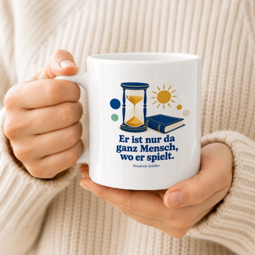 Tasse mit Spruch über Spielen