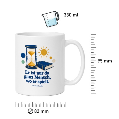 Tasse mit Spruch über Spielen