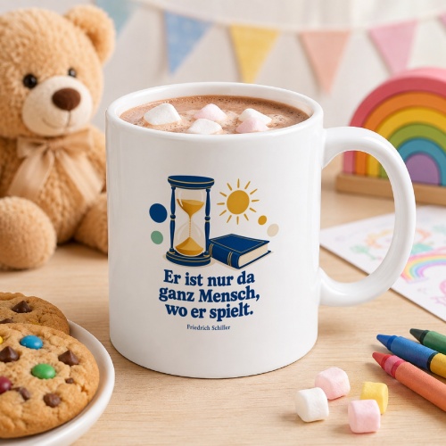 Tasse mit Spruch über Spielen