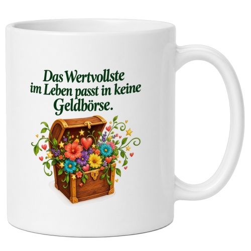 Tasse mit Spruch über Leben