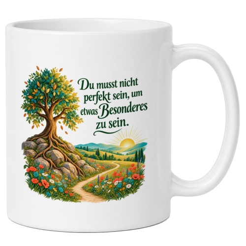 Tasse mit Spruch über Besonderes