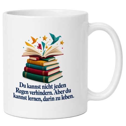 Tasse mit Spruch über Lernen