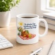 Tasse mit Spruch über Plan