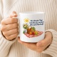 Tasse mit Spruch über Plan