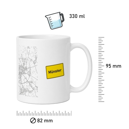 Tasse »Münster Stadtplan & Ortsschild«