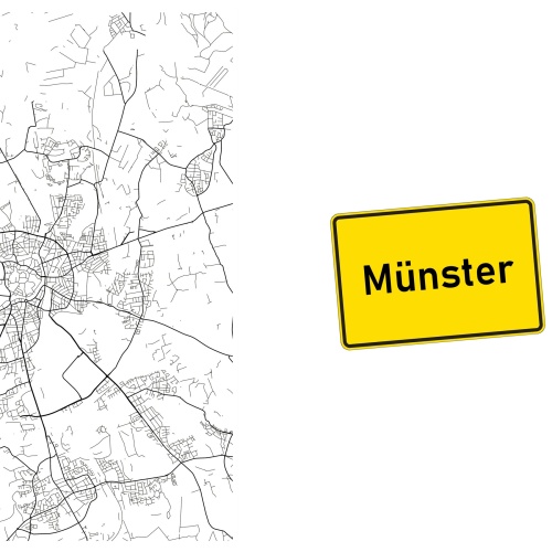 Tasse »Münster Stadtplan & Ortsschild«