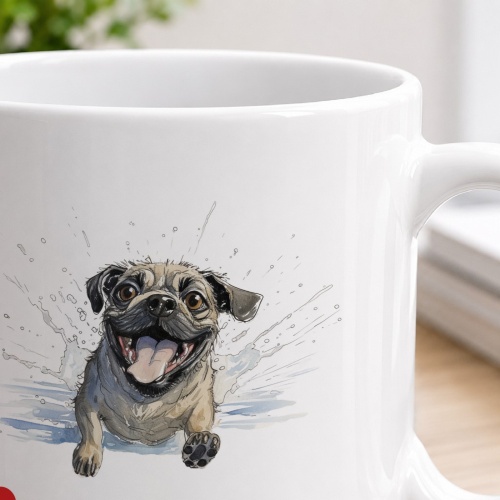 Tasse »Mops mit Herz-Motiv«