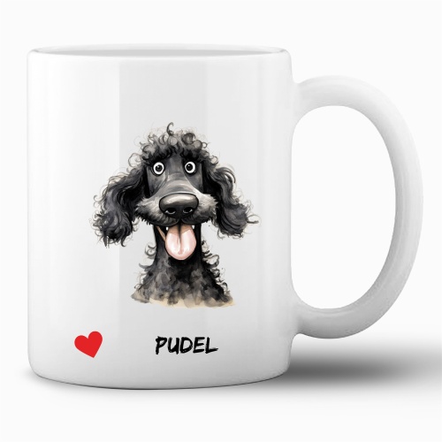 Tasse »Pudel – Herz & Hundemotiv«