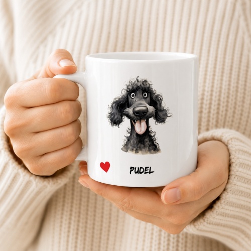 Tasse »Pudel – Herz & Hundemotiv«
