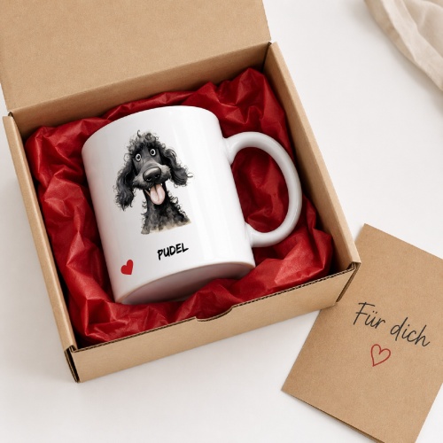 Tasse »Pudel – Herz & Hundemotiv«
