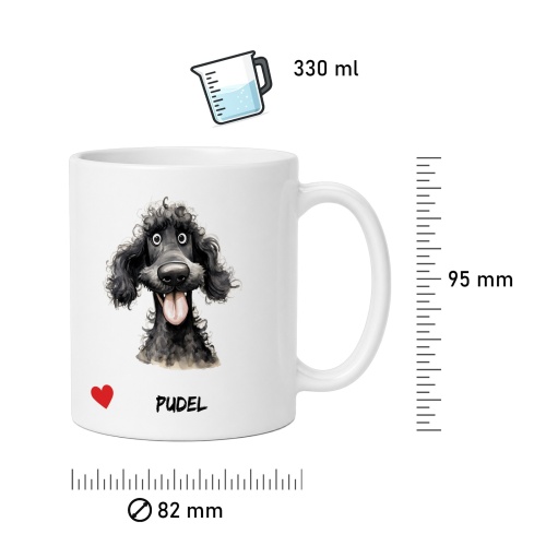 Tasse »Pudel – Herz & Hundemotiv«