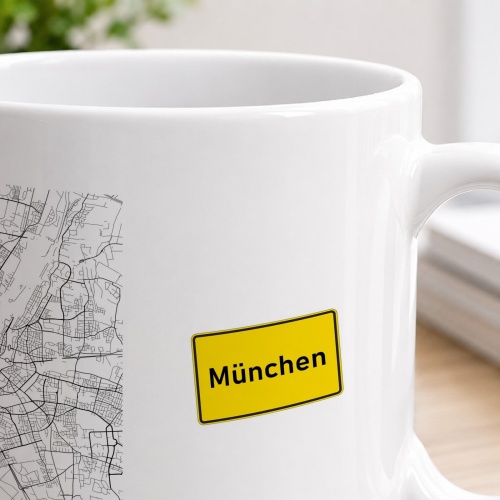 Tasse »München Stadtplan & Ortsschild«