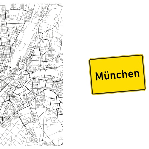 Tasse »München Stadtplan & Ortsschild«