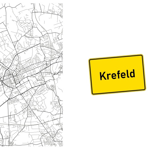 Tasse »Krefeld Stadtplan & Ortsschild«