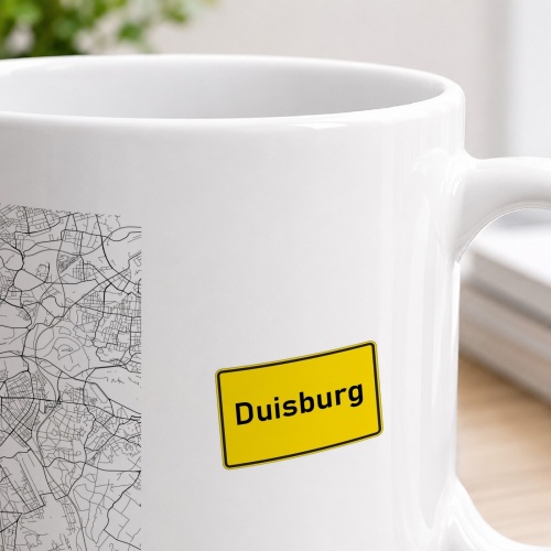 Tasse »Duisburg Stadtkarte & Ortsschild«