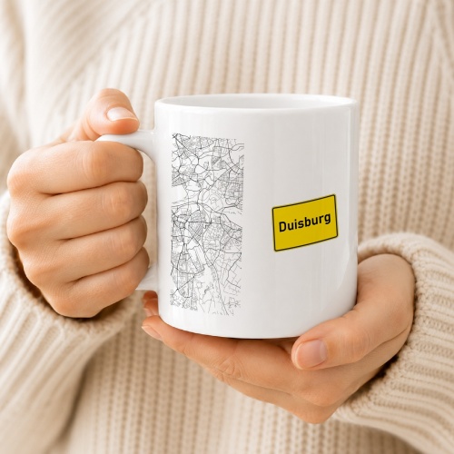 Tasse »Duisburg Stadtkarte & Ortsschild«