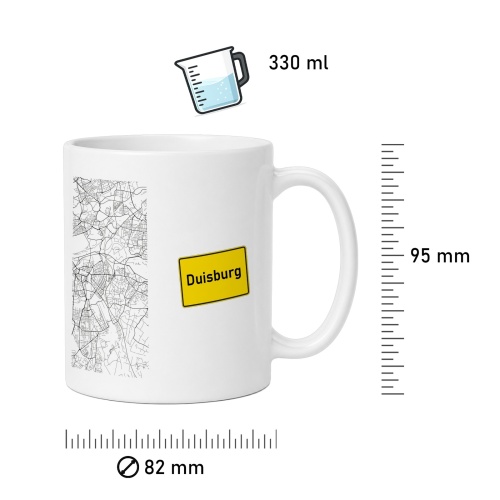 Tasse »Duisburg Stadtkarte & Ortsschild«