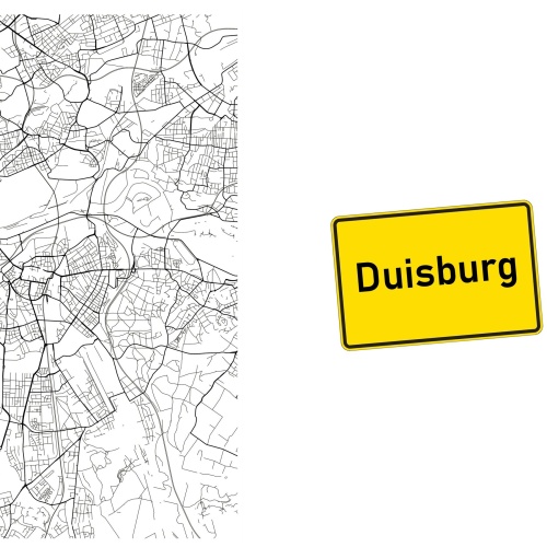 Tasse »Duisburg Stadtkarte & Ortsschild«