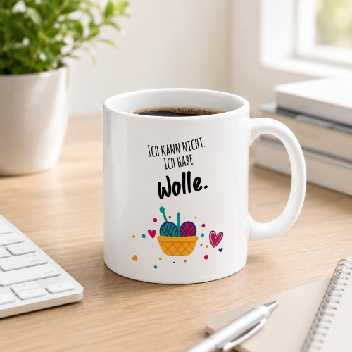 Tasse »Ich kann nicht. Ich habe Wolle.«