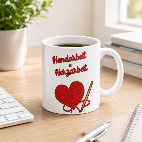 Tasse »Handarbeit = HerZarbeit«
