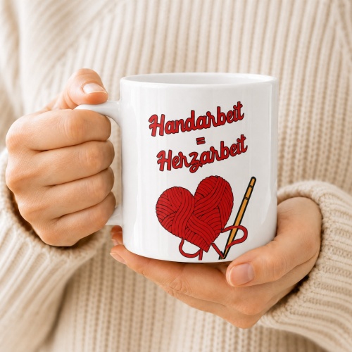 Tasse »Handarbeit = HerZarbeit«