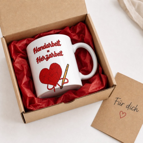 Tasse »Handarbeit = HerZarbeit«
