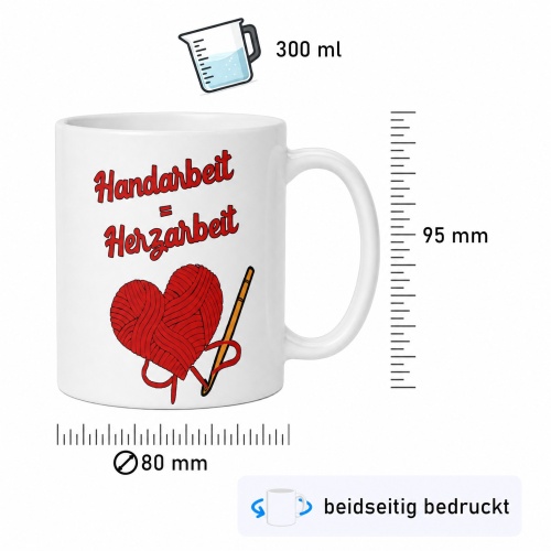 Tasse »Handarbeit = HerZarbeit«