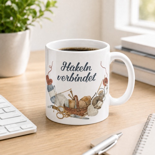 Tasse »Häkeln verbindet«