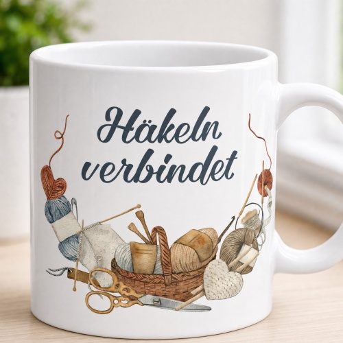 Tasse »Häkeln verbindet«