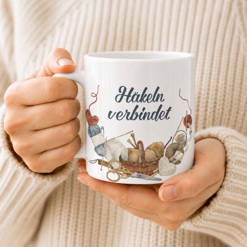 Tasse »Häkeln verbindet«