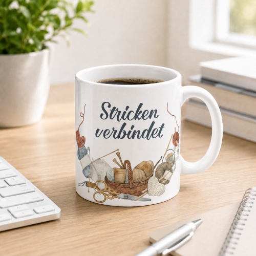 Tasse »Stricken verbindet«