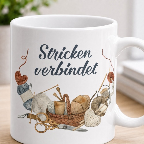 Tasse »Stricken verbindet«