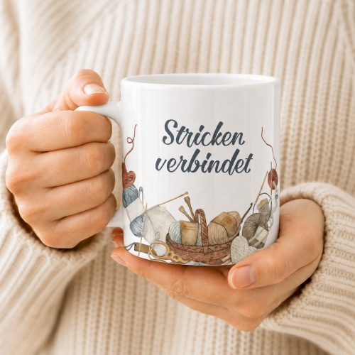 Tasse »Stricken verbindet«