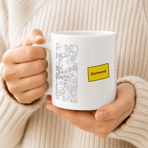 Tasse »Dortmund Stadtplan & Ortsschild«