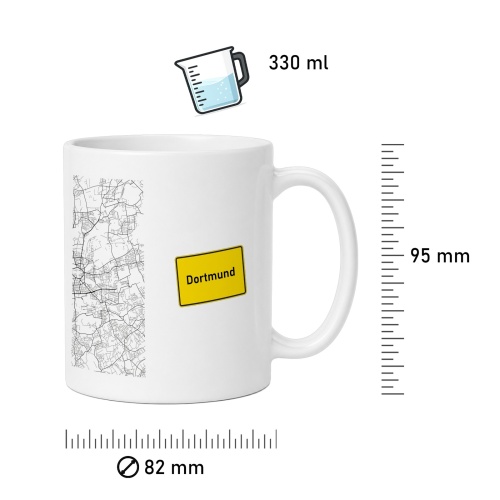 Tasse »Dortmund Stadtplan & Ortsschild«