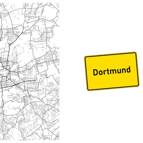 Tasse »Dortmund Stadtplan & Ortsschild«