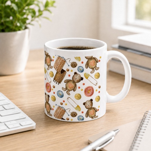 Tasse »Strickteddy & Knopfparade«