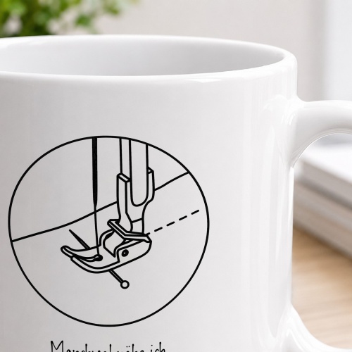 Tasse »Manchmal nähe ich auch über Stecknadeln«