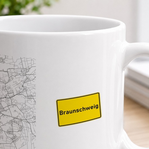 Tasse »Braunschweig Stadtplan & Ortsschild«