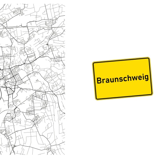 Tasse »Braunschweig Stadtplan & Ortsschild«