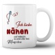 Tasse »Ich liebe nähen und vielleicht zwei oder drei Menschen«