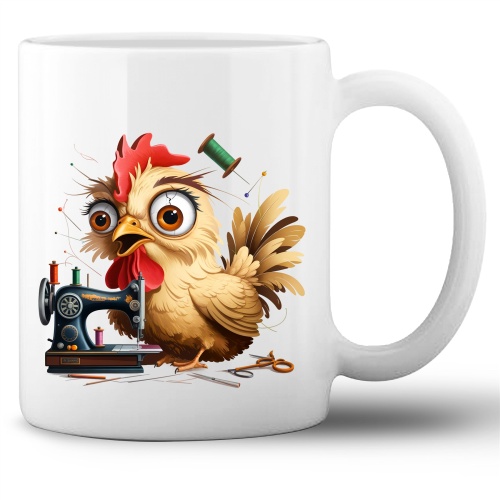 Tasse »Huhn & Nähmaschine«
