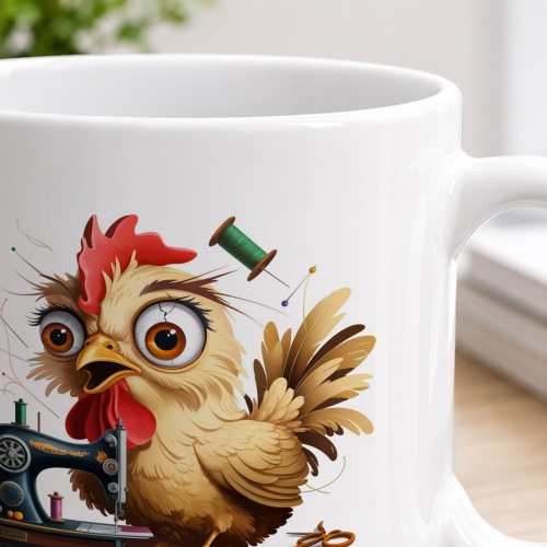 Tasse »Huhn & Nähmaschine«